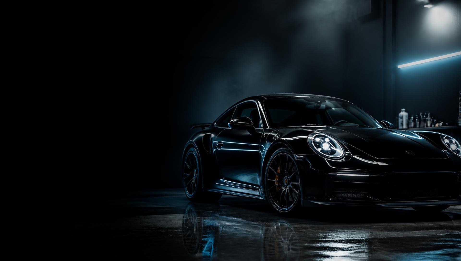 Čierne športové auto v prémiovom detailing štúdiu NN Detailing